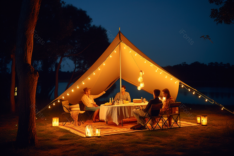 节假日挚友们在草坪上露营聊天,高清,摄影图,摄影图片,图片大全,摄影图免费下载